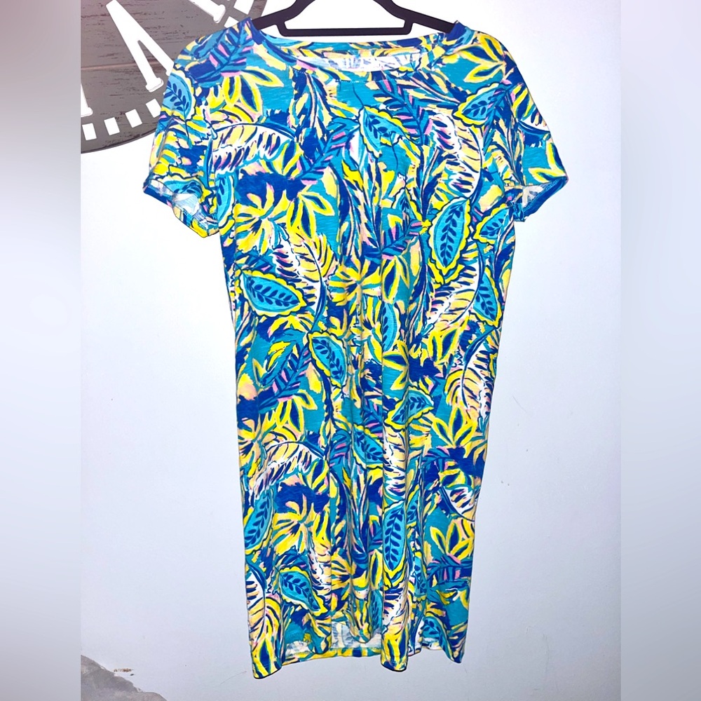 Stella Parker mini blue floral t-shirt dress size medium